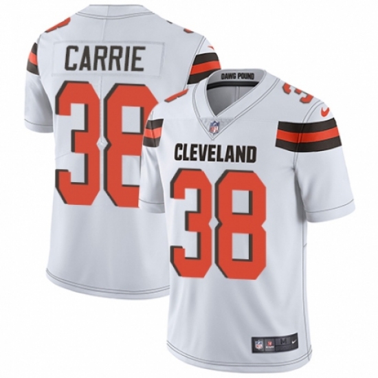 Youth Nike Cleveland Browns 38 T. J. Carrie White Vapor Untouchable Limited Player NFL Jersey