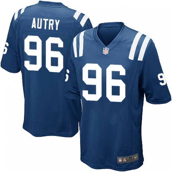 Men's Nike Indianapolis Colts 96 Denico Autry Game Royal Blue Team Color NFL Jersey