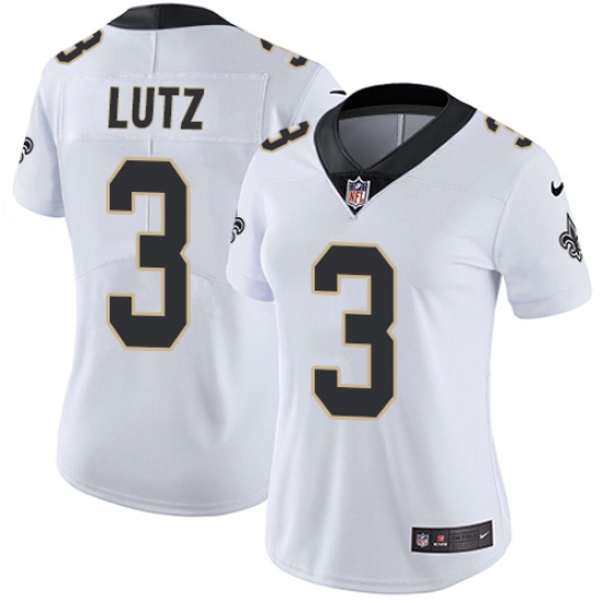 Women's Nike New Orleans Saints 3 Will Lutz Elite White NFL Jersey