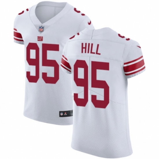 Men's Nike New York Giants 95 B.J. Hill White Vapor Untouchable Elite Player NFL Jersey