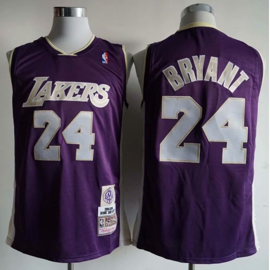 Men's Los Angeles Lakers 24 Kobe Bryant Purple Swingman Jersey