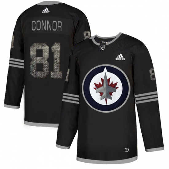 Men's Adidas Winnipeg Jets 81 Kyle Connor Black Authentic Classic Stitched NHL Jersey