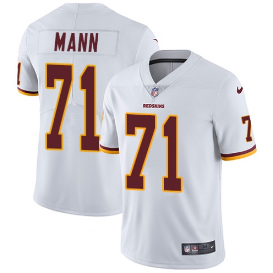 Men's Nike Washington Redskins 71 Charles Mann White Vapor Untouchable Limited Player NFL Jersey