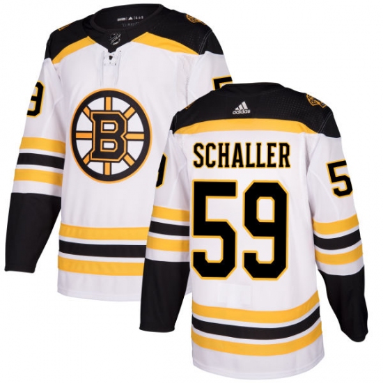 Women's Adidas Boston Bruins 59 Tim Schaller Authentic White Away NHL Jersey