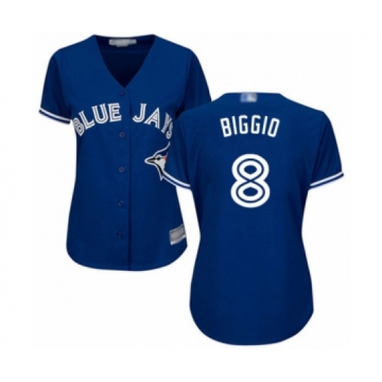 Women's Toronto Blue Jays 8 Cavan Biggio Authentic Blue Alternate Baseball Player Jersey