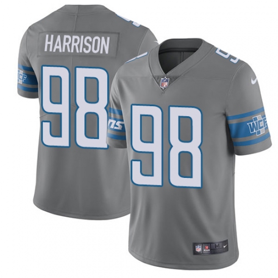 Youth Nike Detroit Lions 98 Damon Harrison Limited Steel Rush Vapor Untouchable NFL Jersey