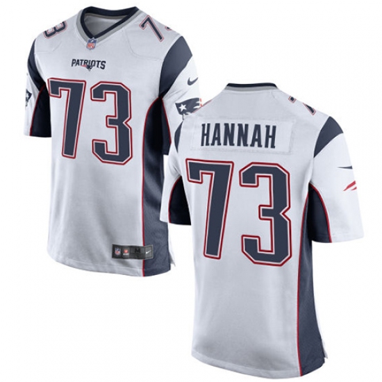 Men's Nike New England Patriots 73 John Hannah Game White NFL Jersey