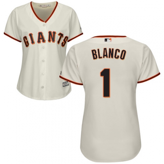 Women's Majestic San Francisco Giants 1 Gregor Blanco Replica Cream Home Cool Base MLB Jersey