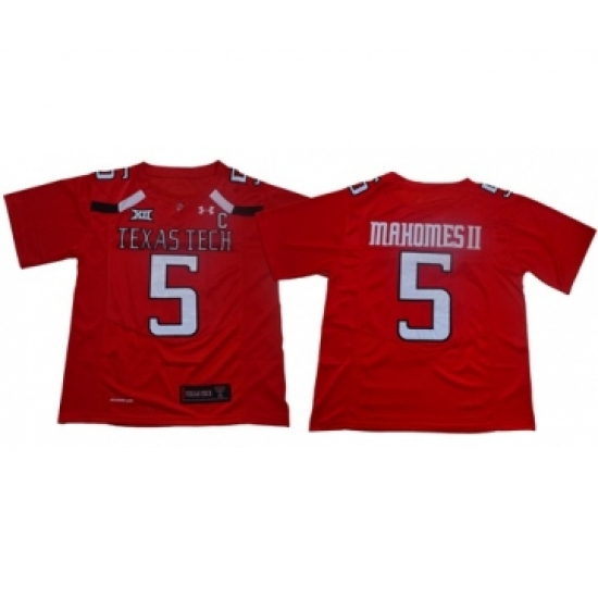 Red Raiders 5 Patrick Mahomes Red Limited Stitched College Jersey