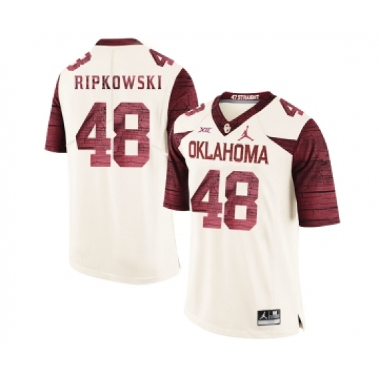 Oklahoma Sooners 48 Aaron Ripkowski White 47 Game Winning Streak College Football Jersey