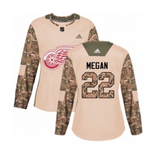 Women's Adidas Detroit Red Wings 22 Wade Megan Authentic Camo Veterans Day Practice NHL Jersey