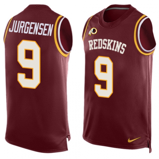 Men's Nike Washington Redskins 9 Sonny Jurgensen Limited Red Player Name & Number Tank Top NFL Jersey