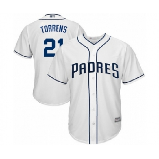 Youth San Diego Padres 21 Luis Torrens Authentic White Home Cool Base Baseball Player Jersey