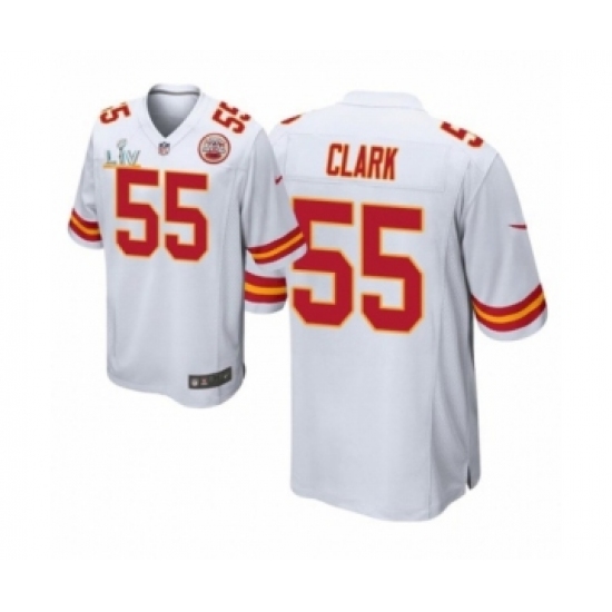 Women'sKansas City Chiefs 55Frank Clark Game White 2021 Super Bowl LV Jersey