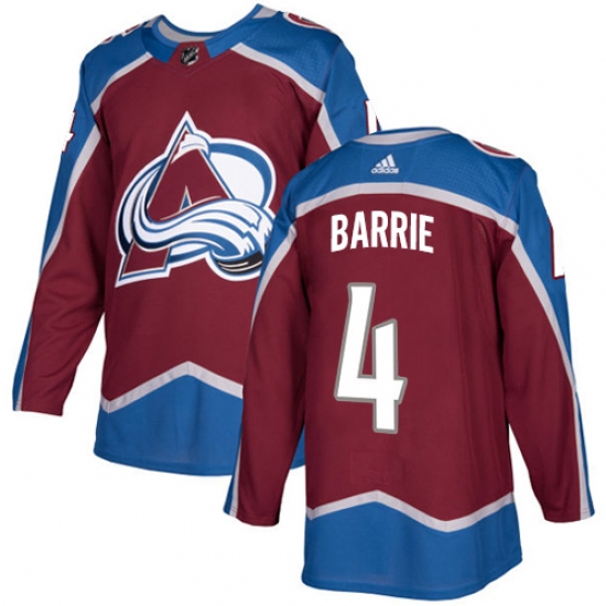 Men's Adidas Colorado Avalanche 4 Tyson Barrie Premier Burgundy Red Home NHL Jersey