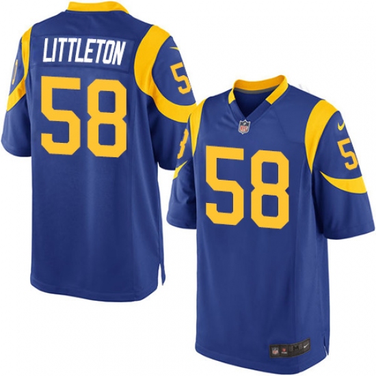 Men's Nike Los Angeles Rams 58 Cory Littleton Game Royal Blue Alternate NFL Jersey