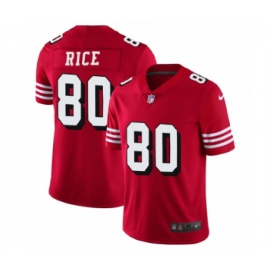Men's San Francisco 49ers 80 Jerry Rice Limited Red Rush Vapor Untouchable Football Jerseys