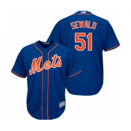 Youth New York Mets 51 Paul Sewald Authentic Royal Blue Alternate Home Cool Base Baseball Player Jersey