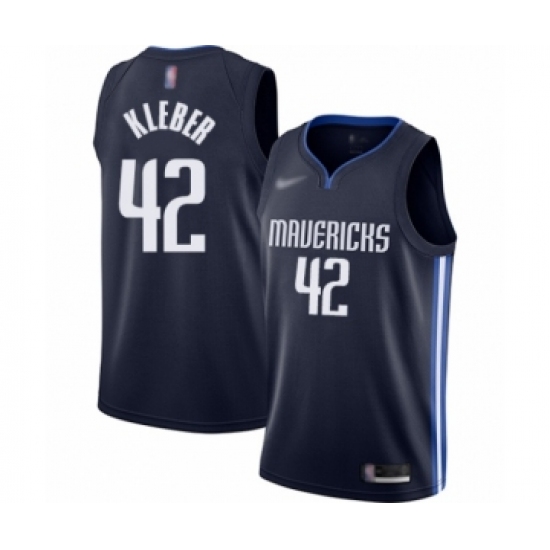 Men's Dallas Mavericks 42 Maxi Kleber Authentic Navy Finished Basketball Jersey - Statement Edition