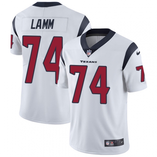 Men's Nike Houston Texans 74 Kendall Lamm White Vapor Untouchable Limited Player NFL Jersey