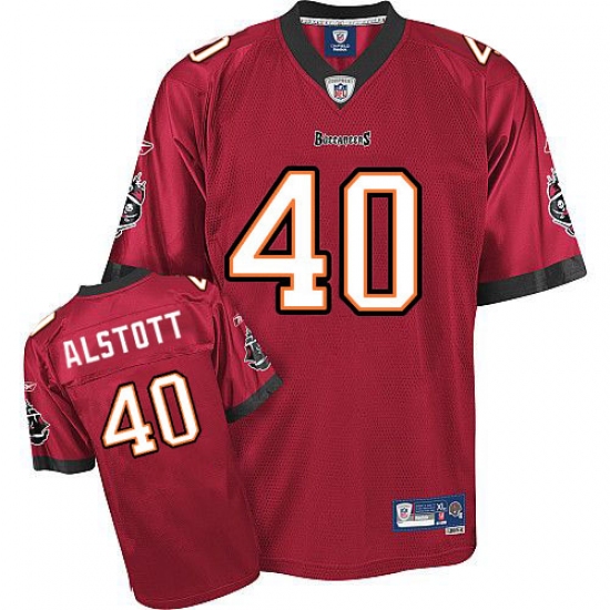 Reebok Tampa Bay Buccaneers 40 Mike Alstott Red Team Color Replica Throwback NFL Jersey