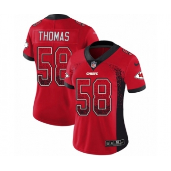 Women's Nike Kansas City Chiefs 58 Derrick Thomas Limited Red Rush Drift Fashion NFL Jersey