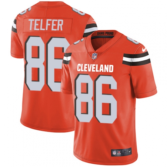 Youth Nike Cleveland Browns 86 Randall Telfer Orange Alternate Vapor Untouchable Limited Player NFL Jersey