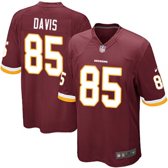 Men's Nike Washington Redskins 85 Vernon Davis Game Burgundy Red Team Color NFL Jersey