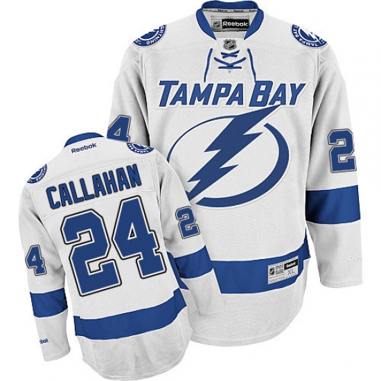 Youth Reebok Tampa Bay Lightning 24 Ryan Callahan Authentic White Away NHL Jersey