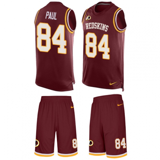 Men's Nike Washington Redskins 84 Niles Paul Limited Burgundy Red Tank Top Suit NFL Jersey