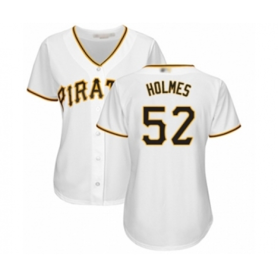 Women's Pittsburgh Pirates 52 Clay Holmes Authentic White Home Cool Base Baseball Player Jersey