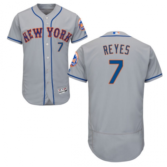 Men's Majestic New York Mets 7 Jose Reyes Grey Flexbase Authentic Collection MLB Jersey