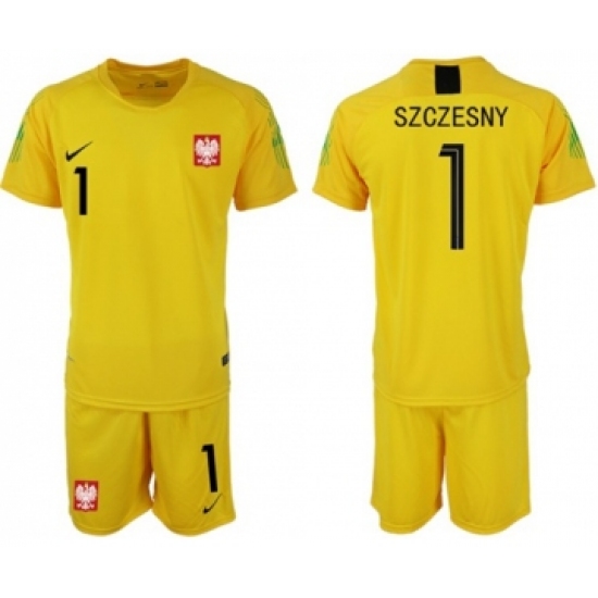 Poland 1 Szczesny Yellow Goalkeeper Soccer Country Jersey