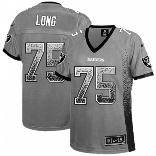 Women's Nike Oakland Raiders 75 Howie Long Elite Grey Drift Fashion NFL Jersey