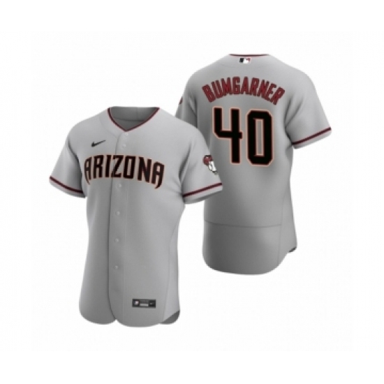 Men's Arizona Diamondbacks 40 Madison Bumgarner Nike Gray Authentic 2020 Road Jersey