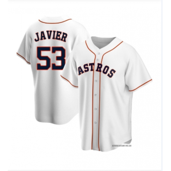 Men's Houston Astros 53 Cristian Javier Authentic White Alternate Jersey