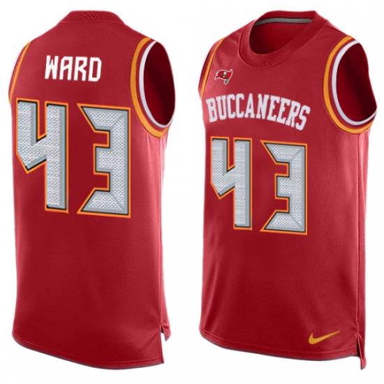 Men's Nike Tampa Bay Buccaneers 43 T.J. Ward Limited Red Player Name & Number Tank Top NFL Jersey