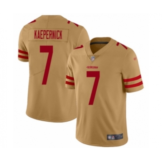 Youth San Francisco 49ers 7 Colin Kaepernick Limited Gold Inverted Legend Football Jersey