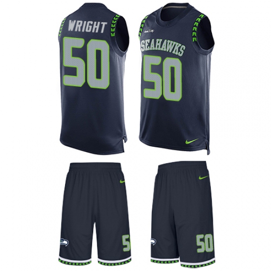 Men's Nike Seattle Seahawks 50 K.J. Wright Limited Steel Blue Tank Top Suit NFL Jersey