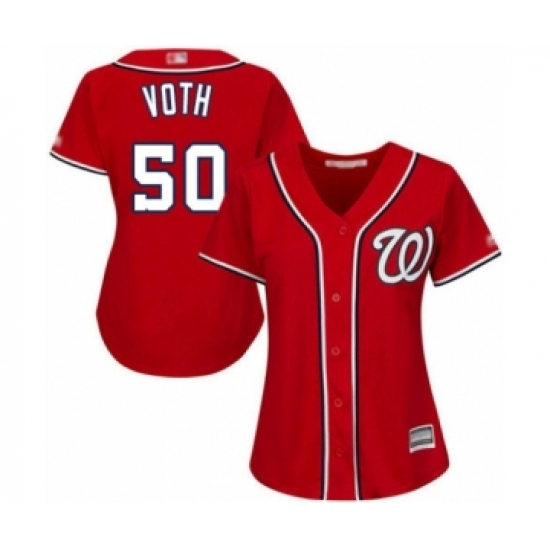 Women's Washington Nationals 50 Austin Voth Authentic Red Alternate 1 Cool Base Baseball Player Jersey