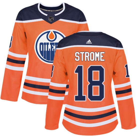 Women's Adidas Edmonton Oilers 18 Ryan Strome Authentic Orange Home NHL Jersey