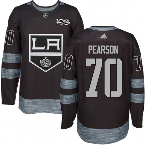 Men's Adidas Los Angeles Kings 70 Tanner Pearson Premier Black 1917-2017 100th Anniversary NHL Jersey