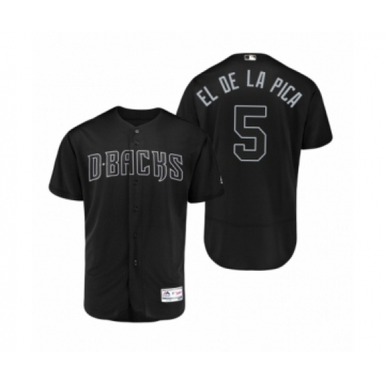 Men's Arizona Diamondbacks 5 Eduardo Escobar El De La Pica Black 2019 Players' Weekend Authentic Jersey