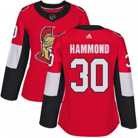 Women's Adidas Ottawa Senators 30 Andrew Hammond Authentic Red Home NHL Jersey