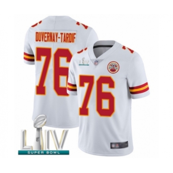 Youth Kansas City Chiefs 76 Laurent Duvernay-Tardif White Vapor Untouchable Limited Player Super Bowl LIV Bound Football Jersey