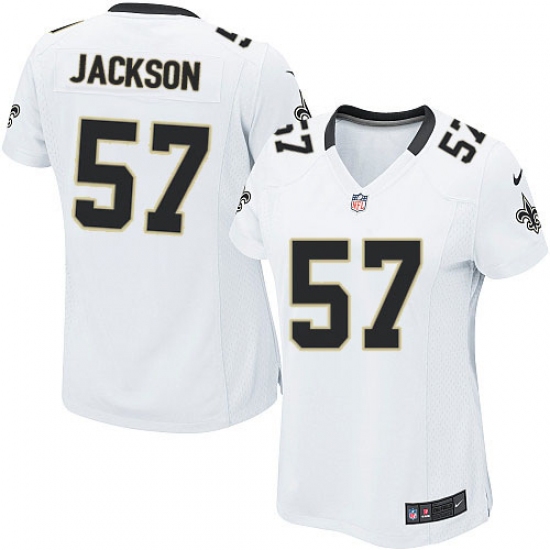 Women's Nike New Orleans Saints 57 Rickey Jackson Game White NFL Jersey