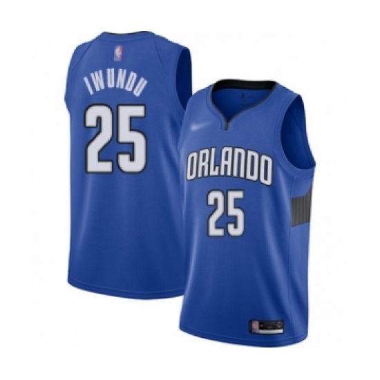 Women's Orlando Magic 25 Wes Iwundu Swingman Blue Finished Basketball Jersey - Statement Edition