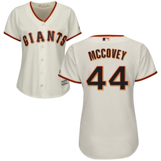 Women's Majestic San Francisco Giants 44 Willie McCovey Authentic Cream Home Cool Base MLB Jersey