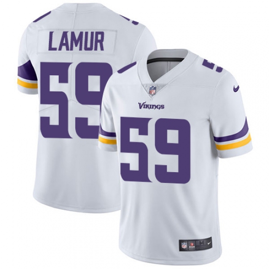 Men's Nike Minnesota Vikings 59 Emmanuel Lamur White Vapor Untouchable Limited Player NFL Jersey