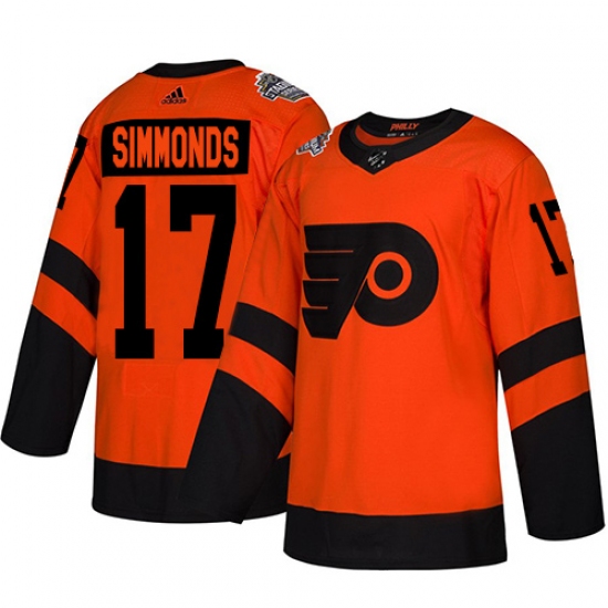 Women's Adidas Philadelphia Flyers 17 Wayne Simmonds Orange Authentic 2019 Stadium Series Stitched NHL Jersey